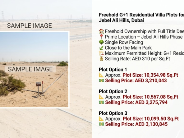 Freehold G+1 Residential Villa Plots for Sale | Jebel Ali Hills, Dubai