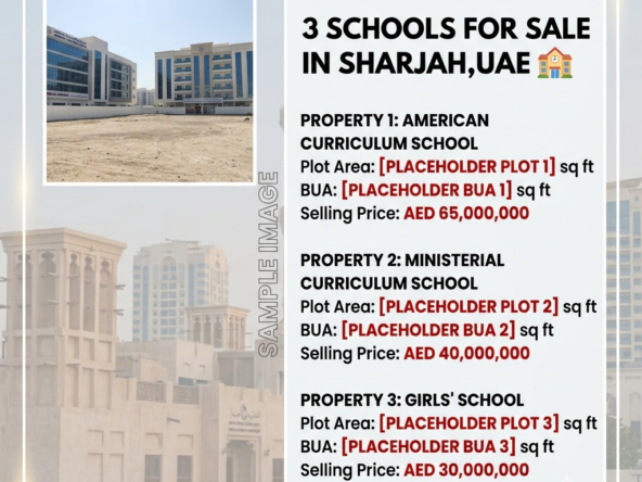 3 SCHOOLS FOR SALE IN SHARJAH,UAE