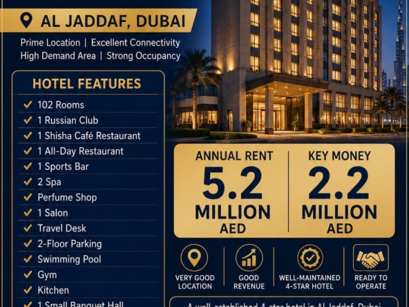 4-Star Hotel for Lease | Al Jaddaf, Dubai