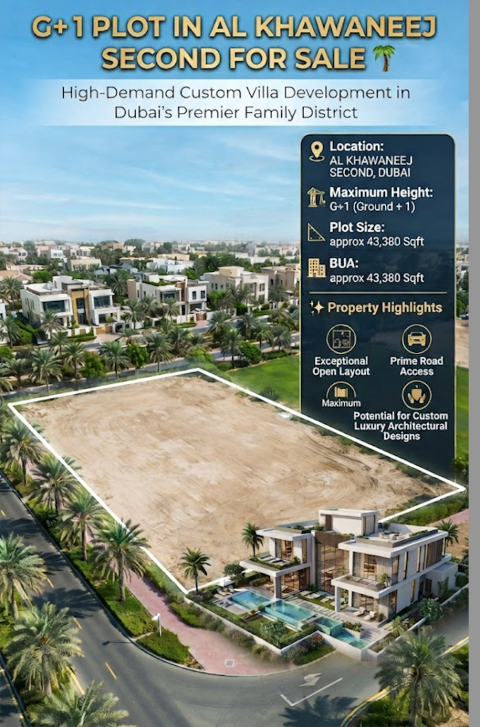 G+1 Villa Plot for Sale in Al Khawaneej Second for sale