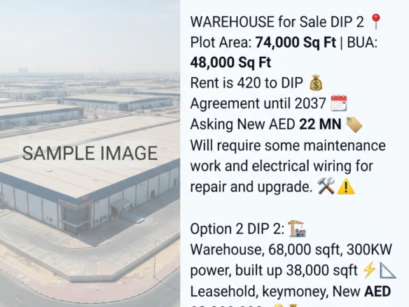 2 Warehouse for Sale | Dubai Investment Park 2 (DIP 2)