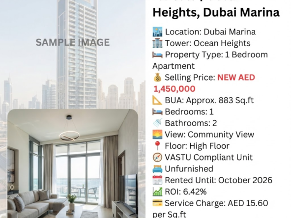 Luxury 1 Bedroom Apt for Sale | Ocean Heights, Dubai Marina