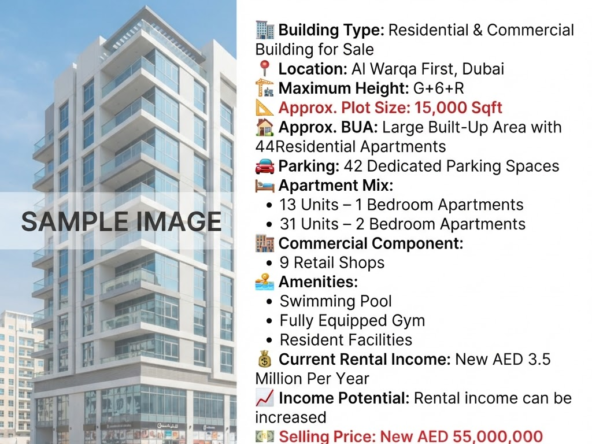 Building for Sale G+6+R Al Warqa First Dubai | Prime Income