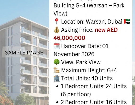 WARSAN G+4 RESIDENTIAL BUILDING FOR SALE PARK VIEW