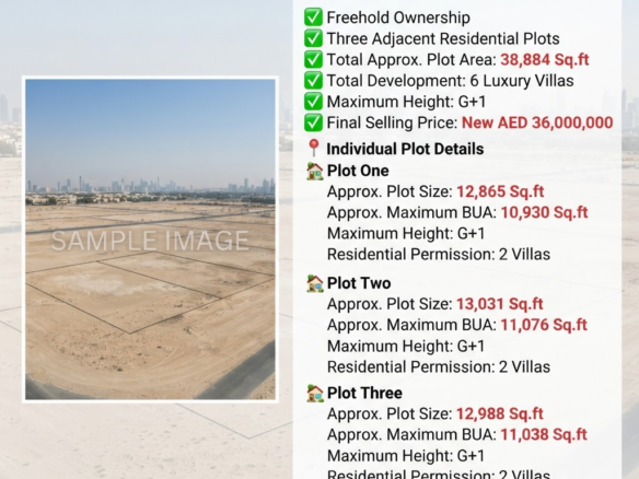 G+1 Freehold Plots for Sale in Al Khawaneej | Build 6 Luxury Villas