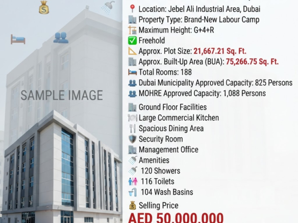 G+4+R Labour Camp for Sale in Jebel Ali Industrial Area, Dubai