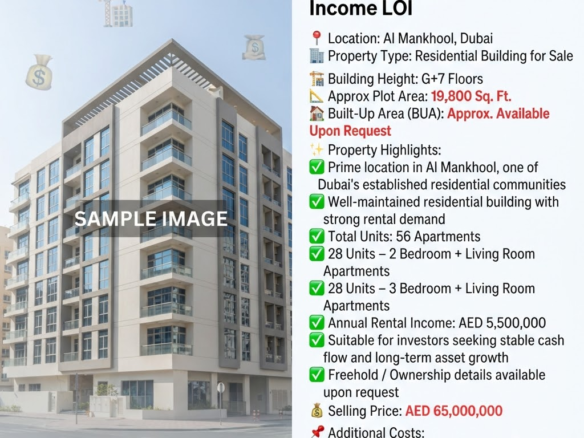 Building for Sale G+7 in Al Mankhool, Dubai – High Income LOI