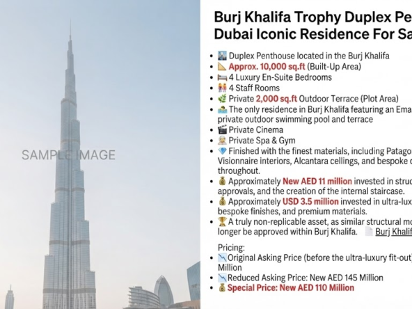 Burj Khalifa Trophy Duplex Penthouse | Dubai Iconic Residence For Sale