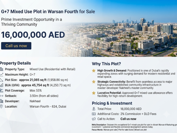 G+7 Plot in Warsan 4 Residential with Retail For Sale