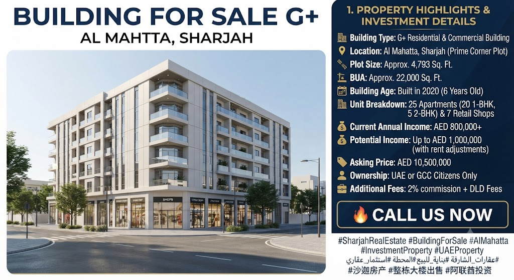 Building for sale G+5 Al Mahatta Sharjah