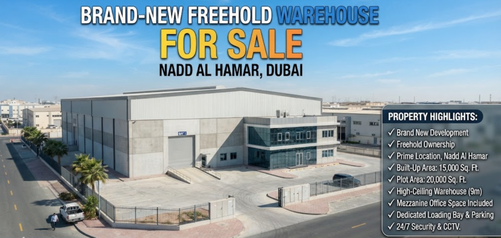Brand-New Freehold Warehouse for Sale | Nadd Al Hamar, Dubai