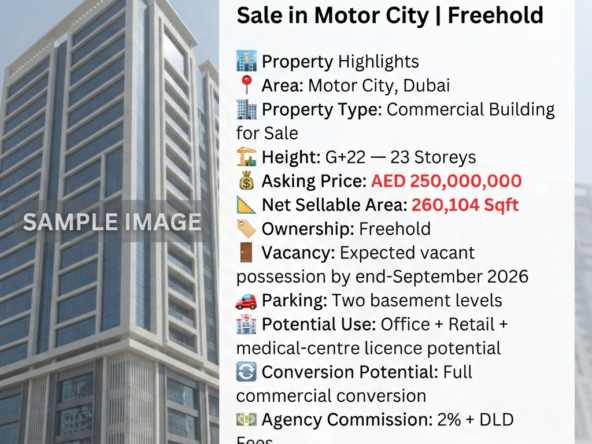 G+22 Commercial Building for Sale in Motor City | Freehold