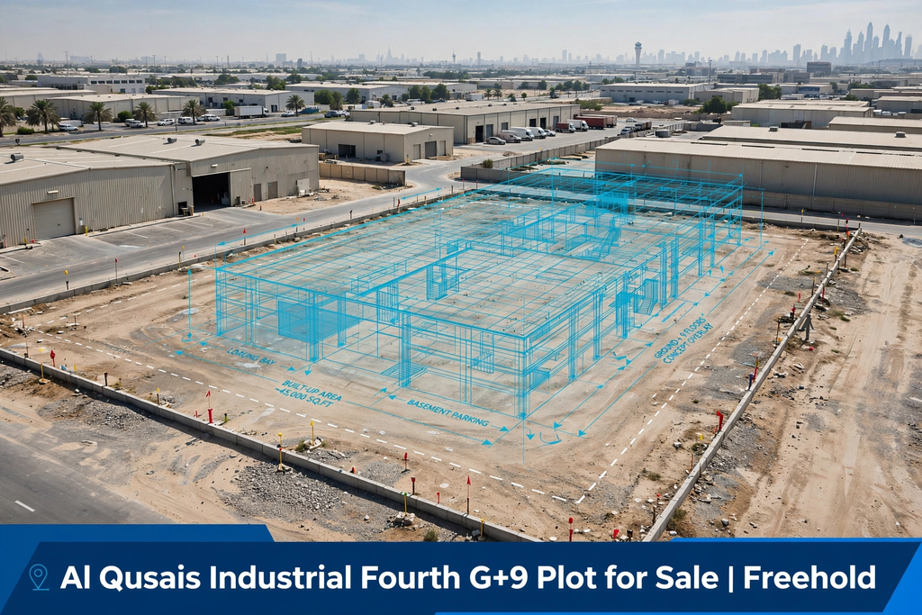 Al Qusais Industrial Fourth G+9 Plot for Sale | Freehold