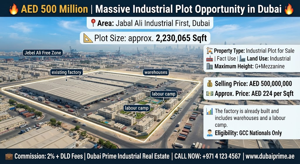 Industrial Plot for Sale in Jabal Ali Industrial First| GCC National