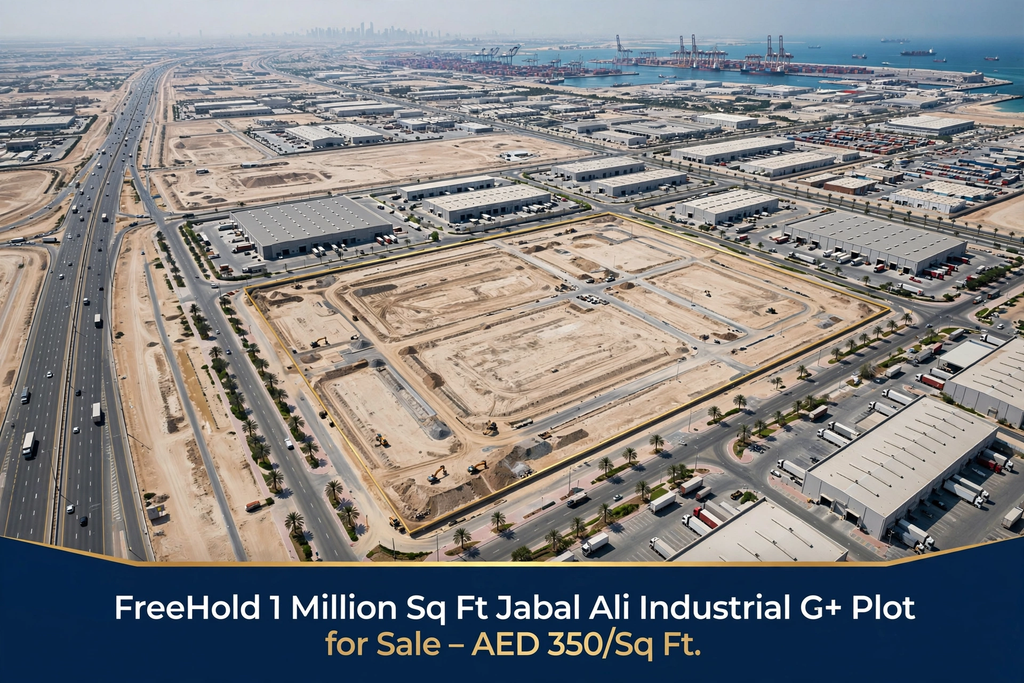 FreeHold 1 Million Sq Ft Jabal Ali Industrial G+M Plot for Sale  