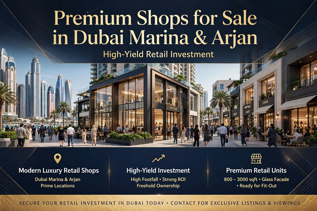 Premium Shops for Sale in Dubai Marina & Arjan | High-Yield