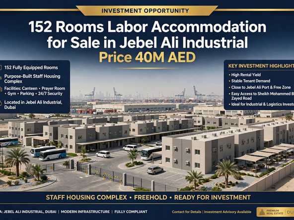 152 Rooms Labor Accommodation for Sale in Jebel ali Indust