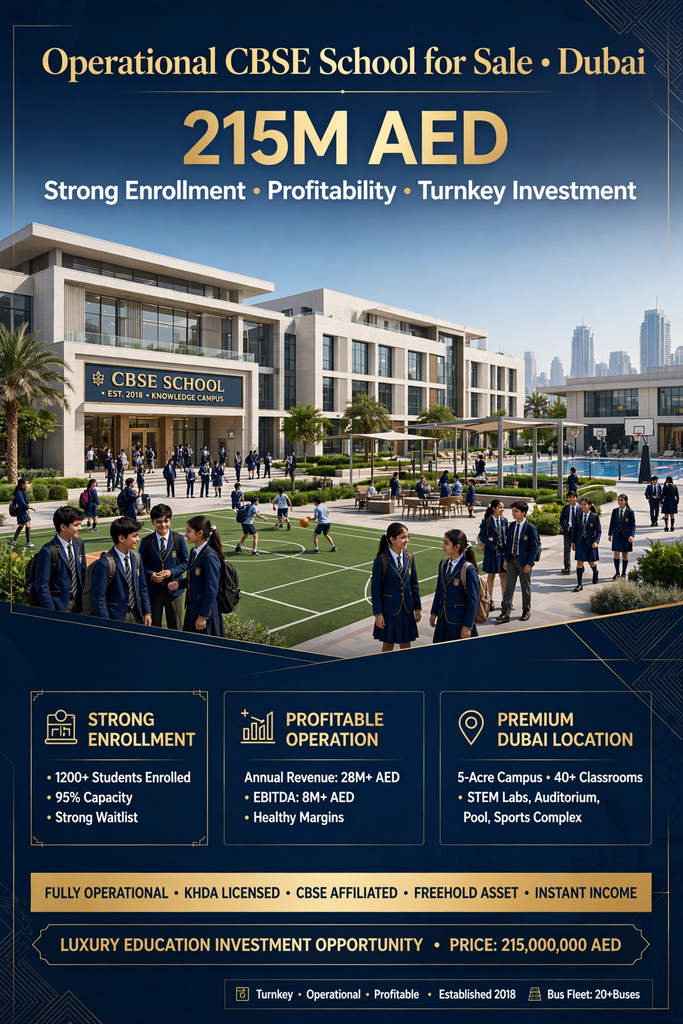 Freehold CBSE School for Sale in Dubai | Freehold Income-