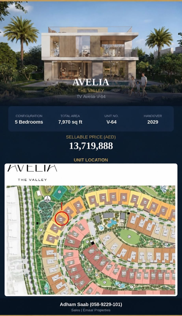 LUXURY 5-BEDROOM AVELIA VILLA FOR SALE IN THE VALLEY