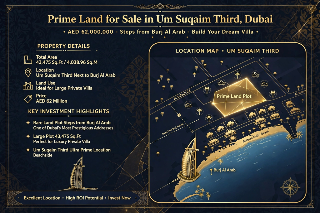 Prime Residential Plot Near Burj Al Arab / Um Suqeim
