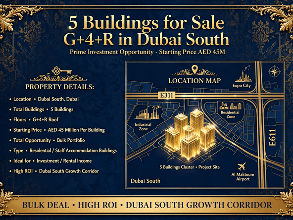 5 Buildings for Sale G+4+R in Dubai South