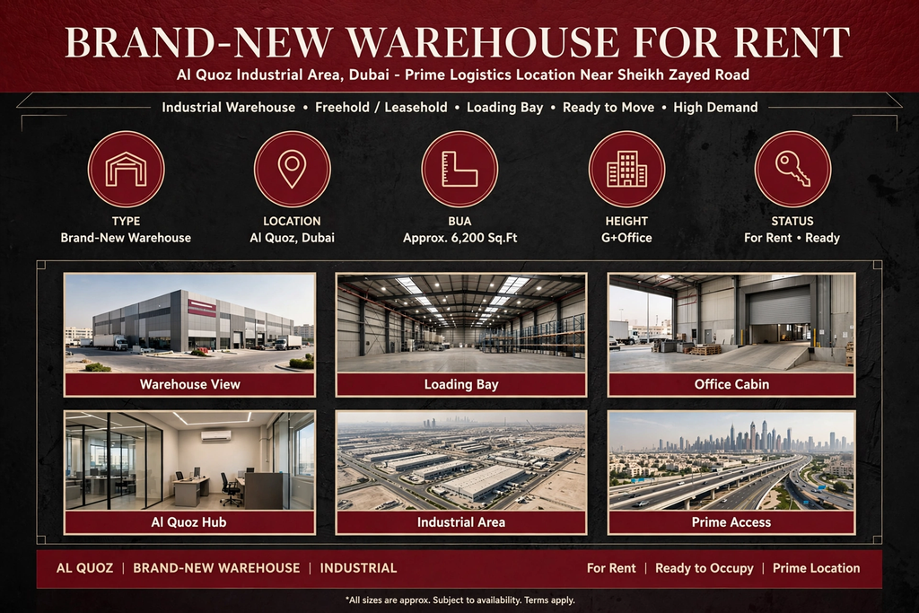 Brand-New Warehouse for Rent in Al Quoz