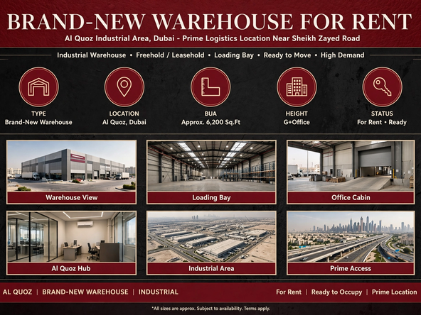 Brand-New Warehouse for Rent in Al Quoz