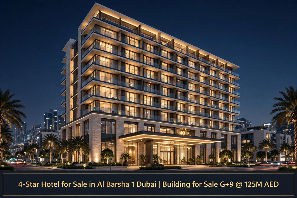 4-Star Hotel for Sale in Al Barsha 1 Dubai | Building for Sale G+9