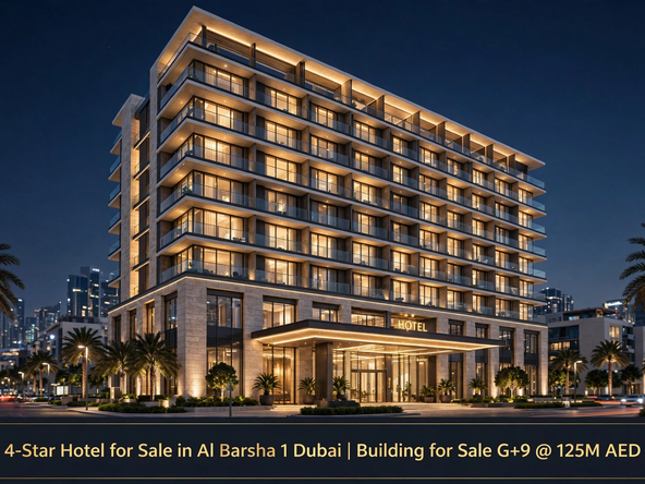 4-Star Hotel for Sale in Al Barsha 1 Dubai | Building for Sale G+9