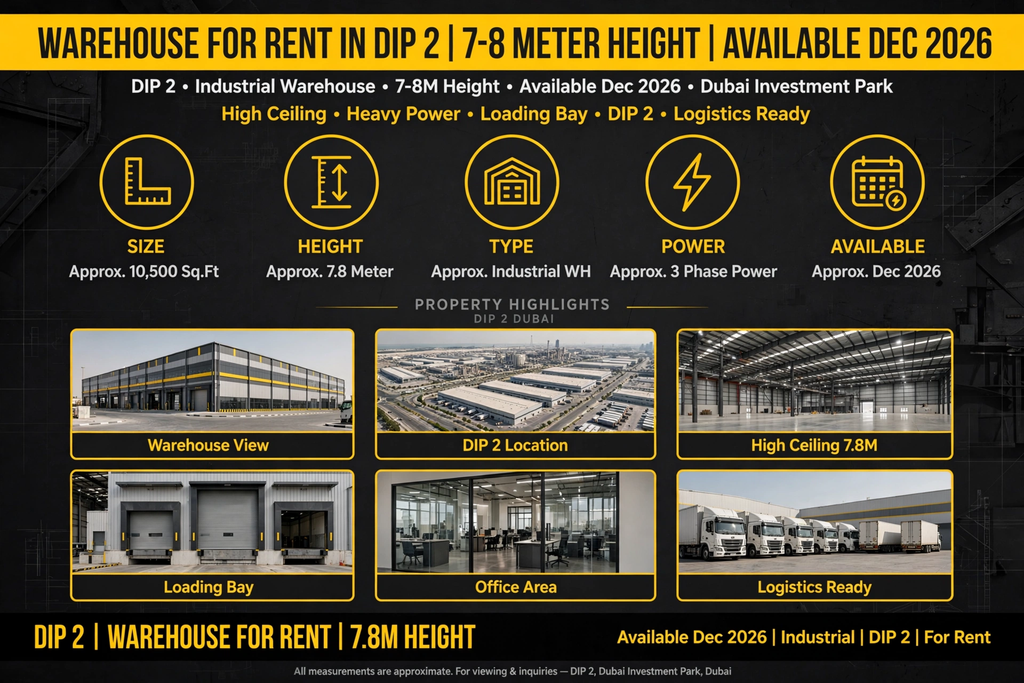 Warehouse for Rent in DIP 2 | 7–8 Meter Height |