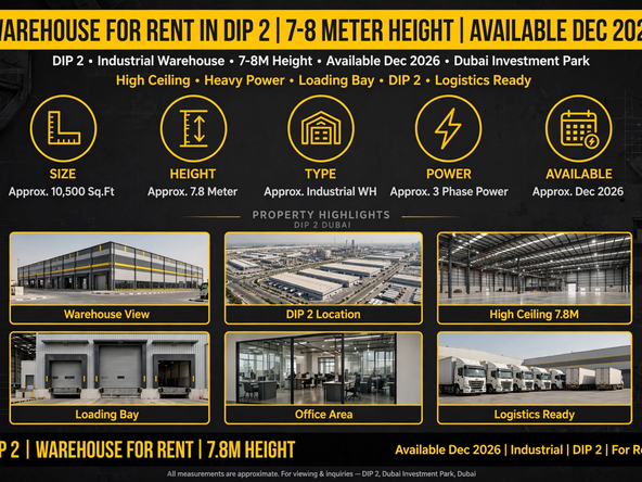 Warehouse for Rent in DIP 2 | 7–8 Meter Height |