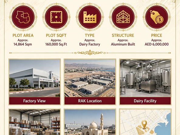 Aluminum-Built Dairy Factory for Sale in Al , Ras Al Khaimah