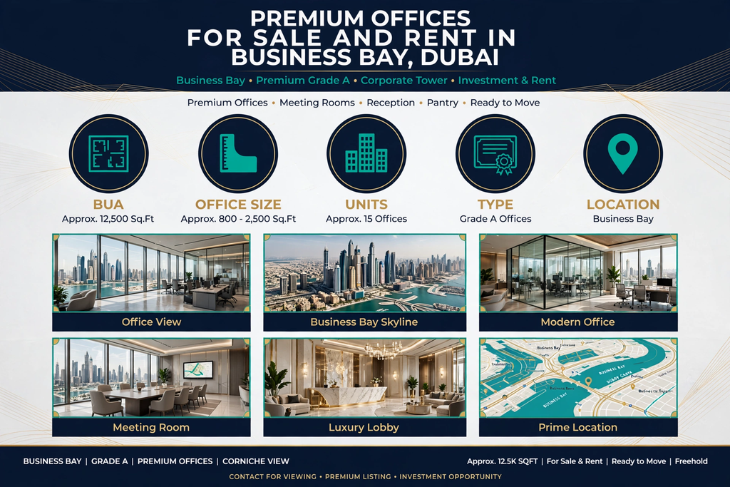 Premium Offices for Sale and Rent in Business Bay, Dubai