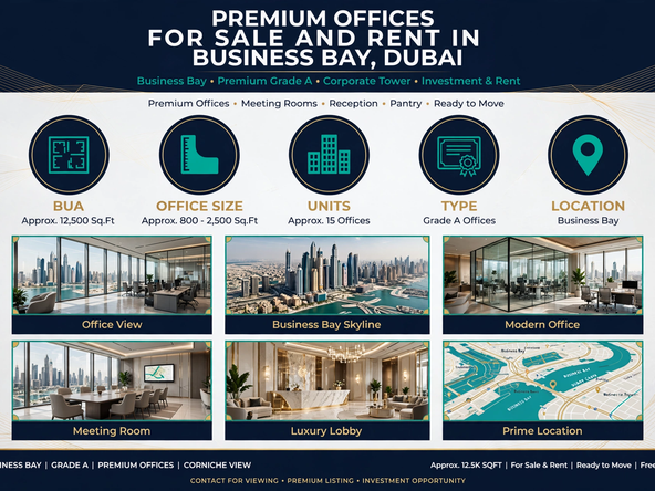 Premium Offices for Sale and Rent in Business Bay, Dubai