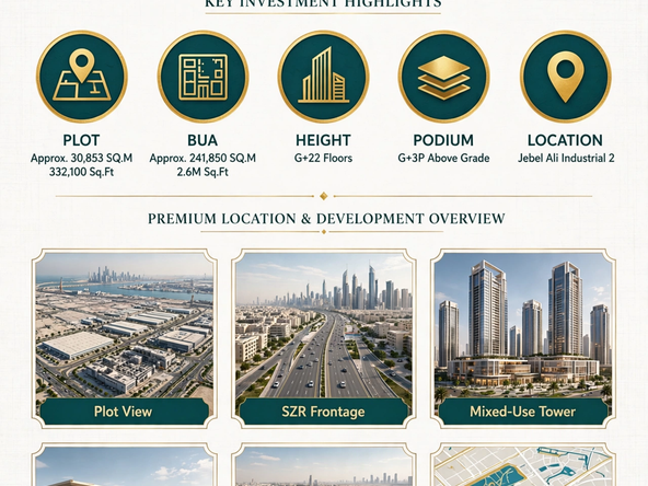 Hot Investment: G+22 Mixed-Use Plot on Sheikh Zayed Road