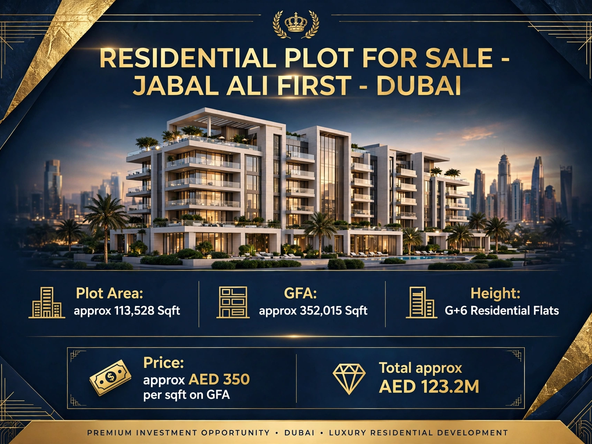 Residential Plot for Sale Jabal Ali First | Price 350 on GFA |